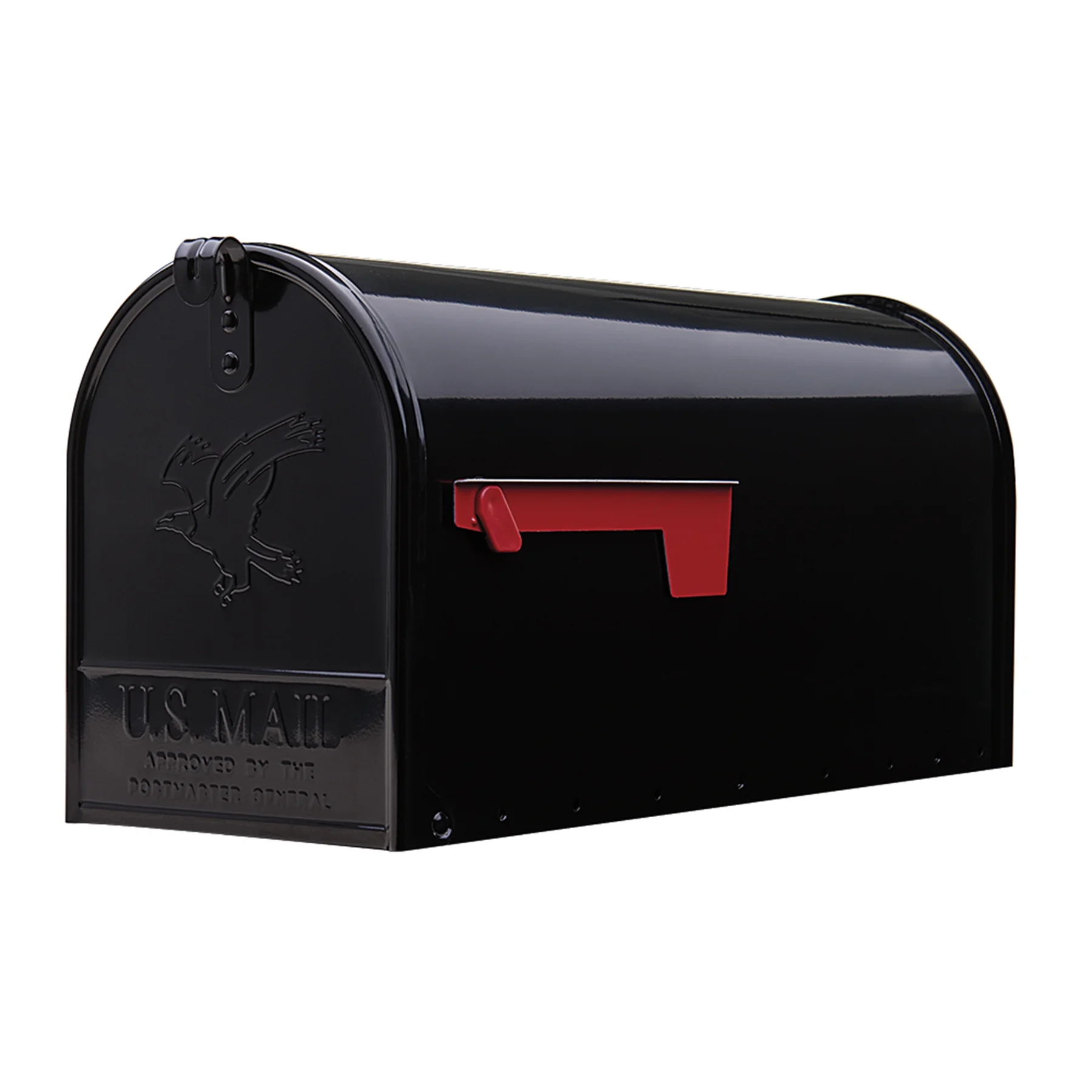 Home Security Letters - Elite Large Post-Mount Mailbox in Black,