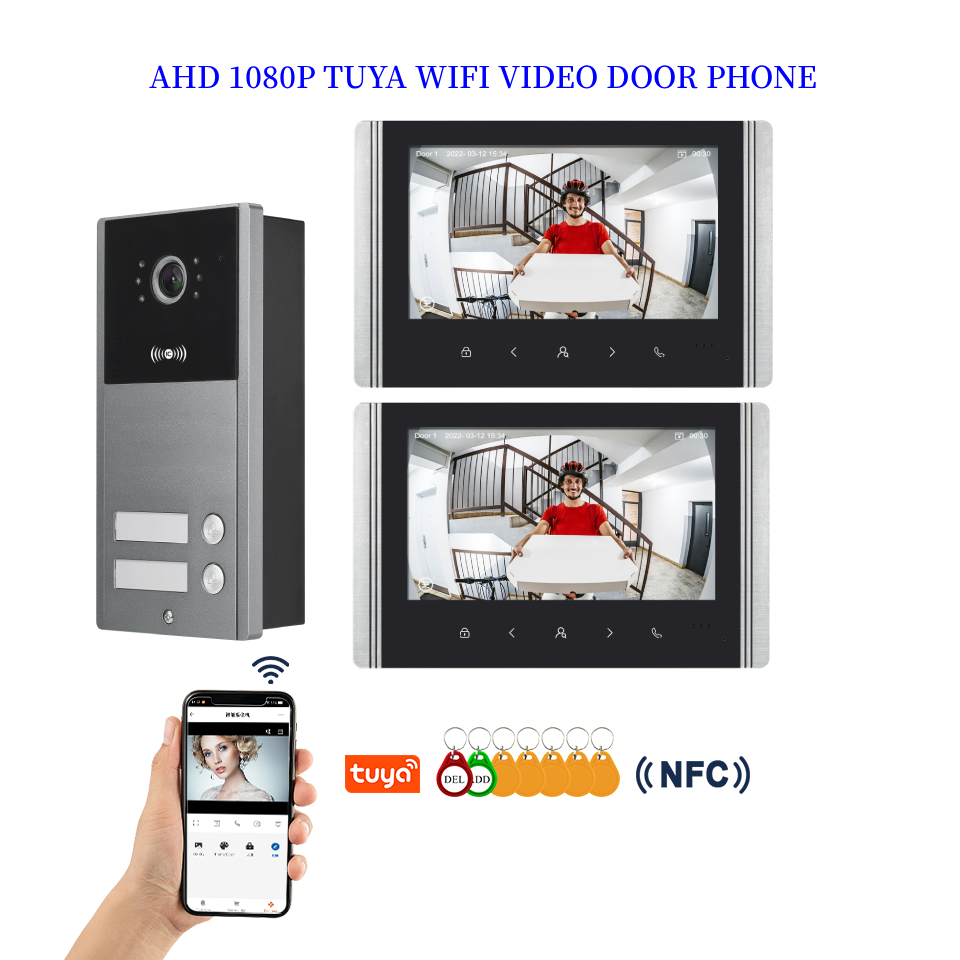 Home Security Units - 2 Units WIFI Video Intercom RFID