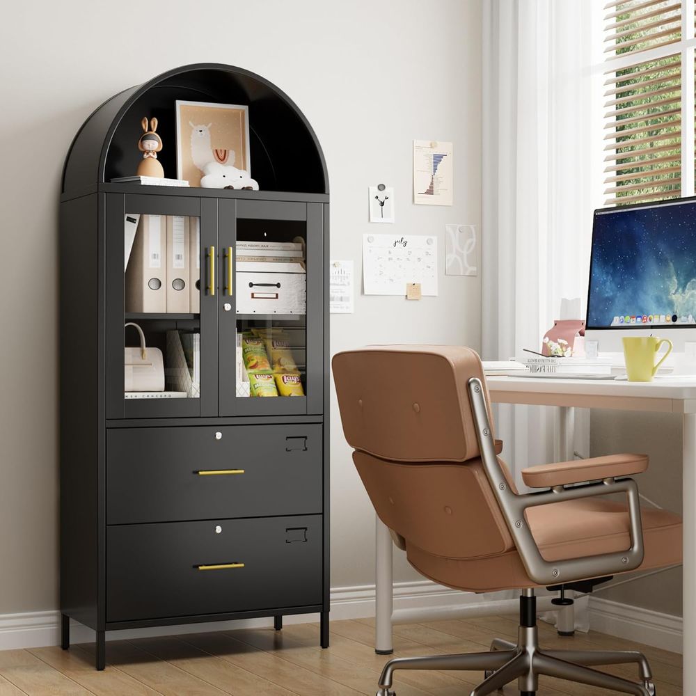 Home Security Letters - Secure Arched Metal Filing Cabinet with