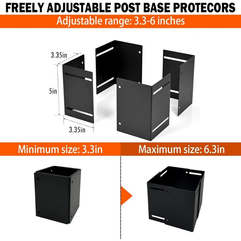 Home Security Yard Sign - 1PC Adjustable Post Base Protector, 3.3-6