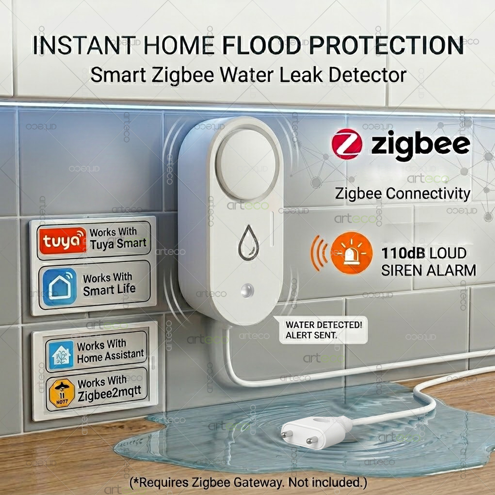 Home Security Technology - Zigbee Water Leak Detector Smart Home