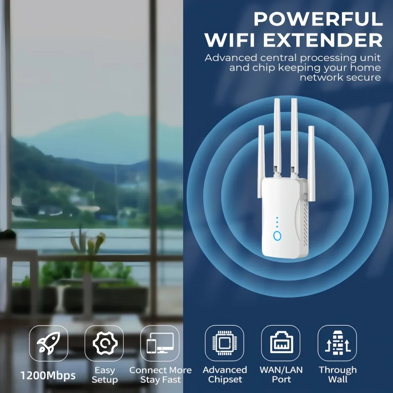 Home Security Bundle - Dual Band WiFi Repeater 1200Mbps Wireless