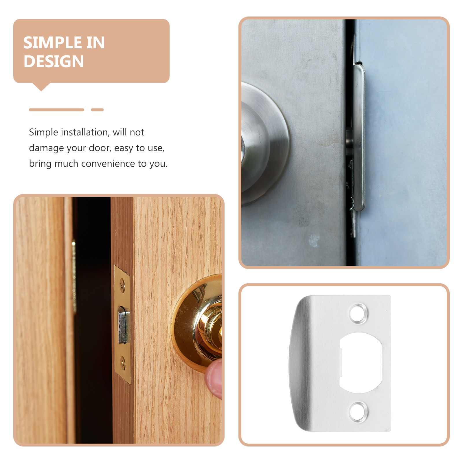 Door Reinforcer Kit - 8Pcs Door Lock Tongue Strike Plates