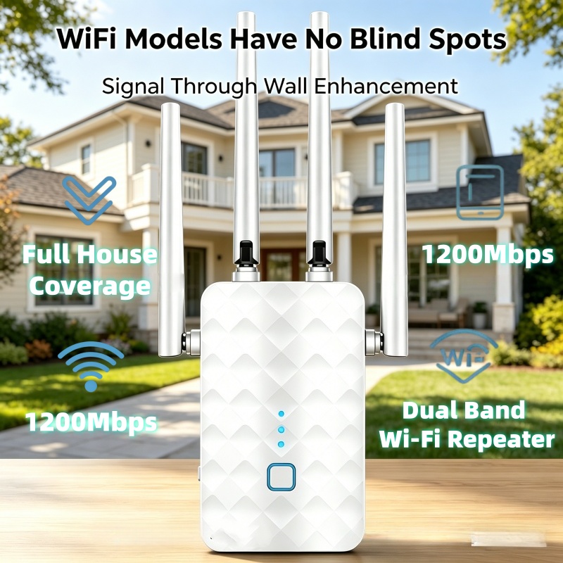 Home Security Bundle - 1200Mbps WiFi Repeater Wireless 2.4G/5GHz Dual