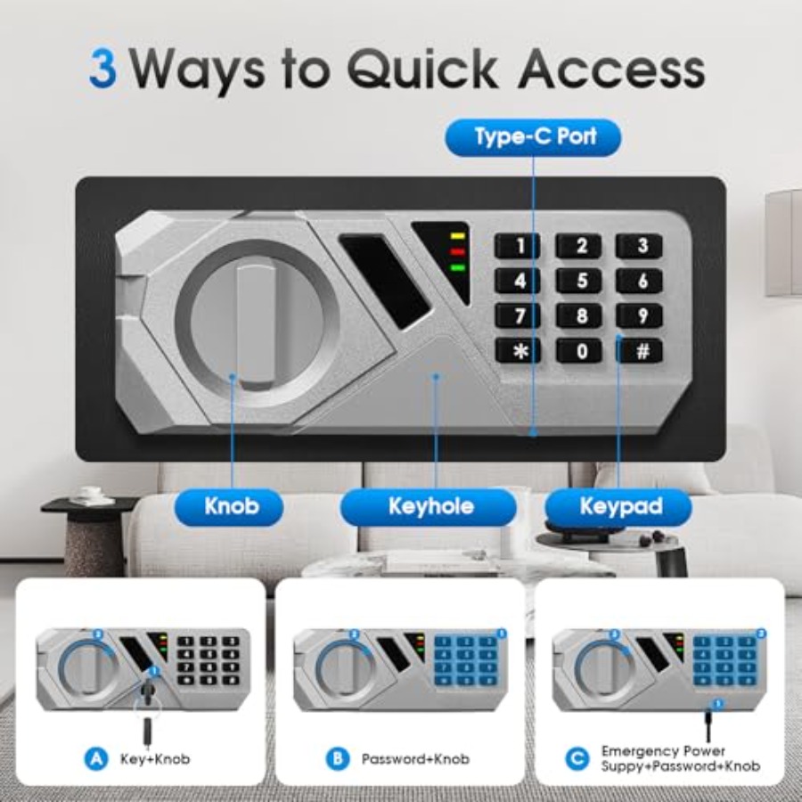 2.2 Cu Ft Fireproof Home Safe  - đánh giá và giá Home Security Safe
