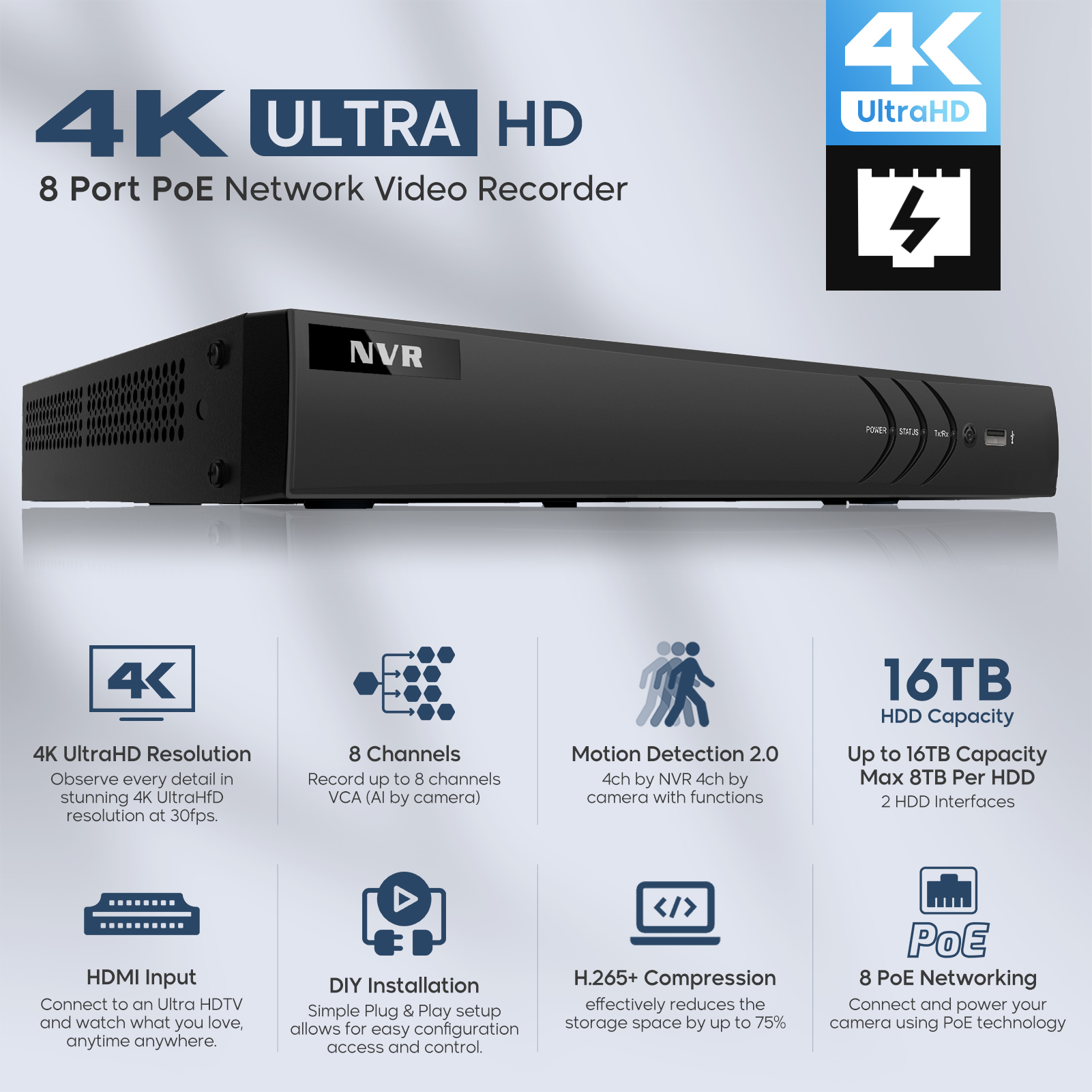 8CH Network Video Recorder for - đánh giá và giá Home Security System Hikvision