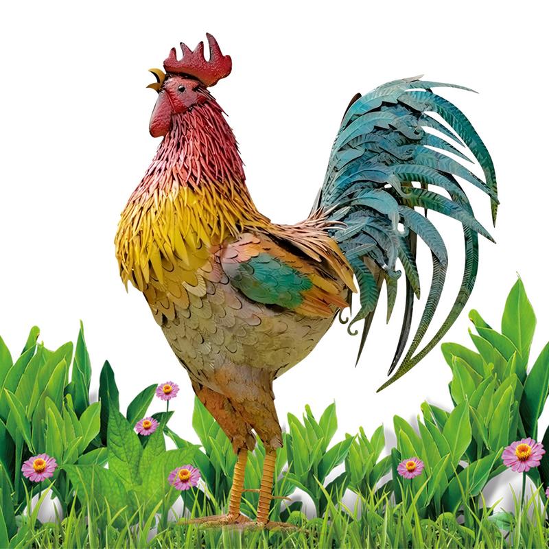 30cm Garden Metal Iron Rooster - đánh giá và giá Home Security Yard Sign