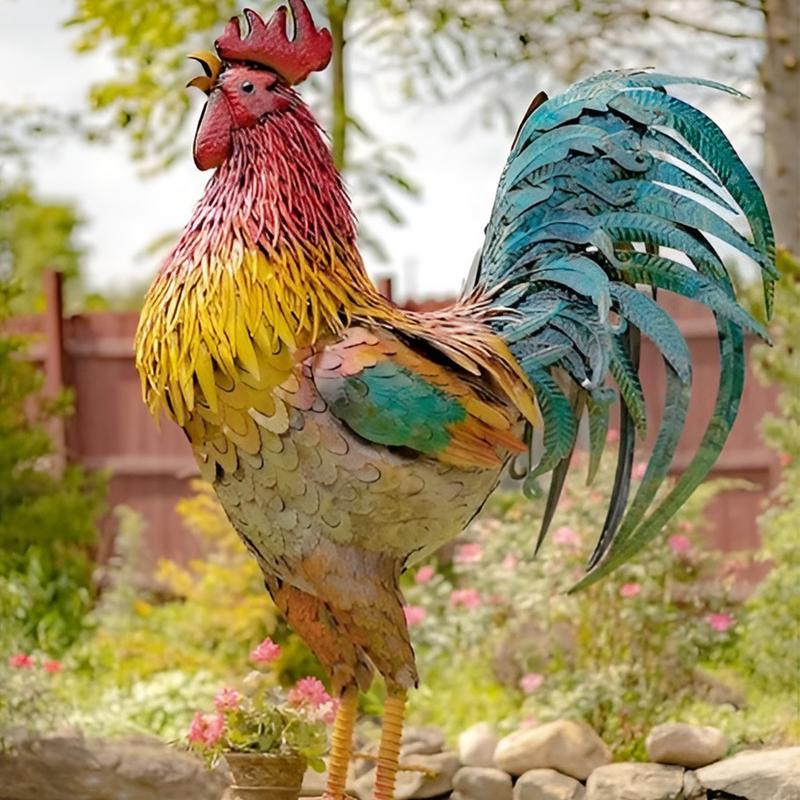 30cm Garden Metal Iron Rooster - đánh giá và giá Home Security Yard Sign