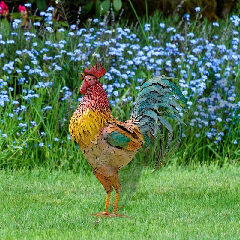 30cm Garden Metal Iron Rooster - đánh giá và giá Home Security Yard Sign