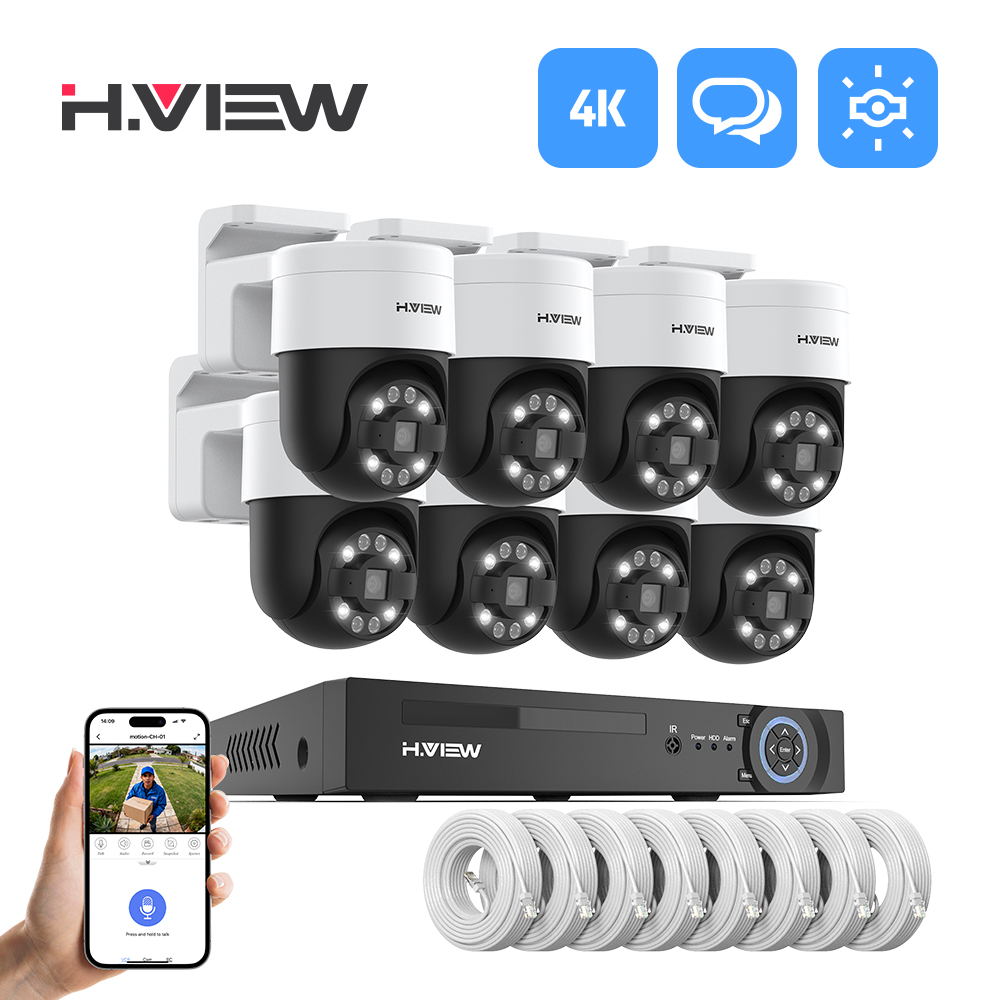 H.view 8Ch 4K 5MP 8MP Cctv Sec - đánh giá và giá Home Security Camera System