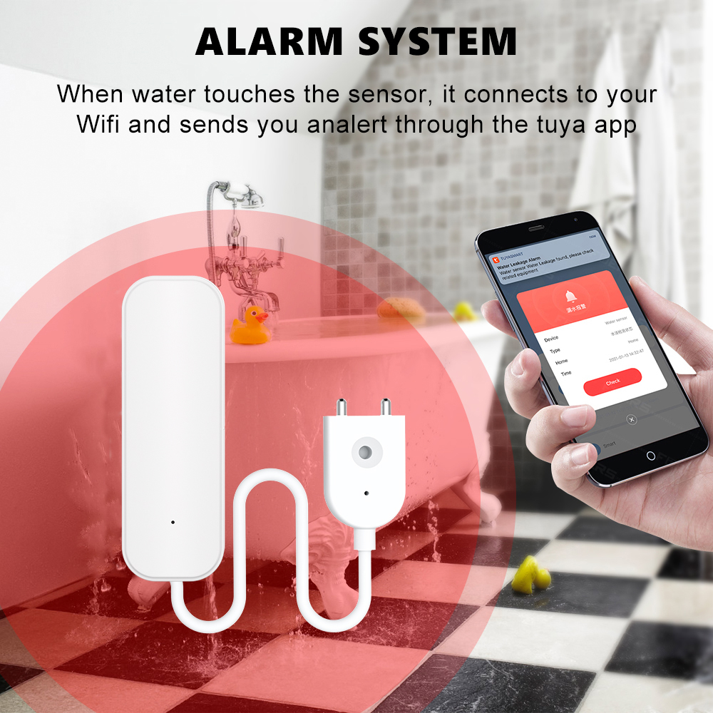 WiFi/Zigbee Water Sensor Tuya  - đánh giá và giá Home Security Technology