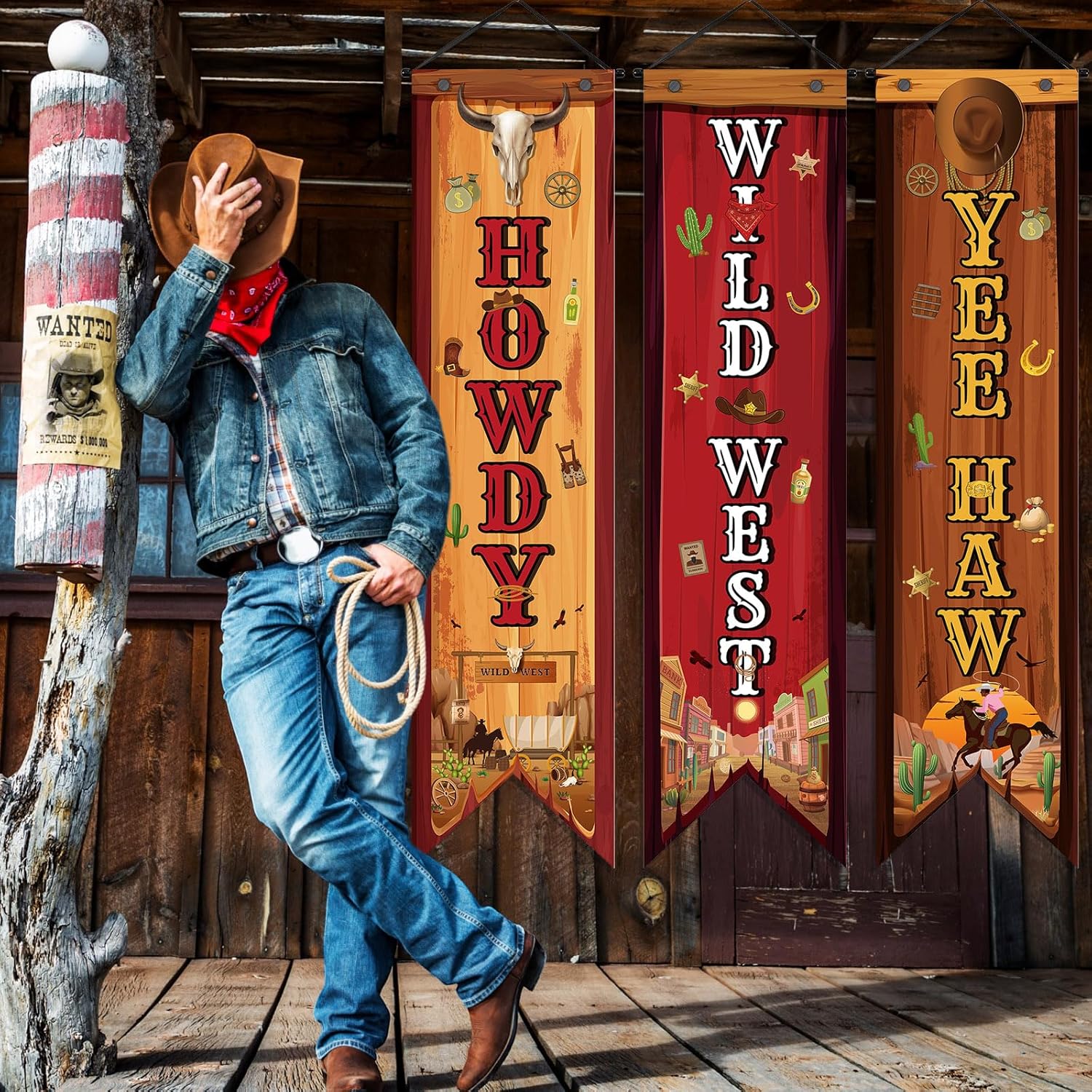 3 Pcs Western Party Decoration - đánh giá và giá Home Security Yard Sign