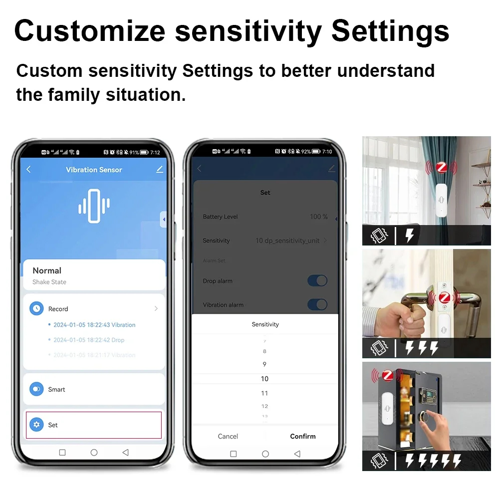Smart ZigBee Vibration Sensor  - đánh giá và giá Home Security Technology