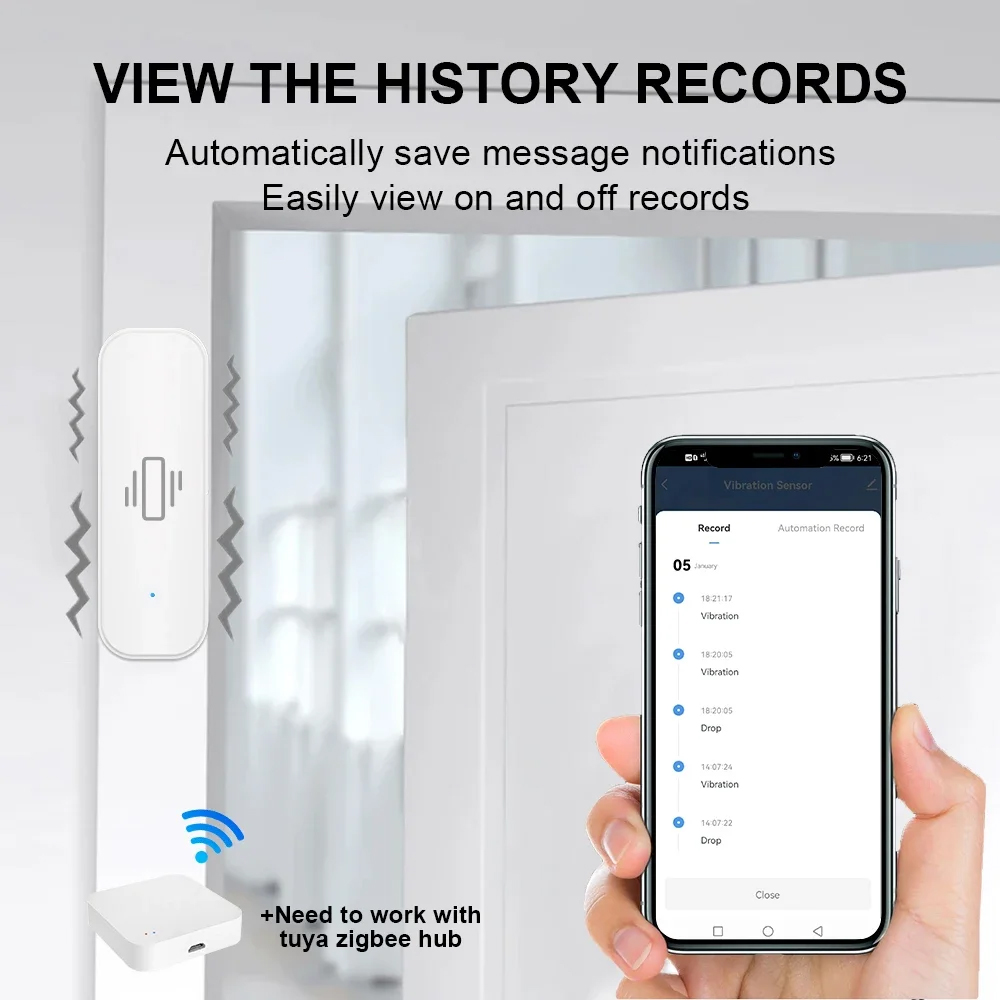 Smart ZigBee Vibration Sensor  - đánh giá và giá Home Security Technology