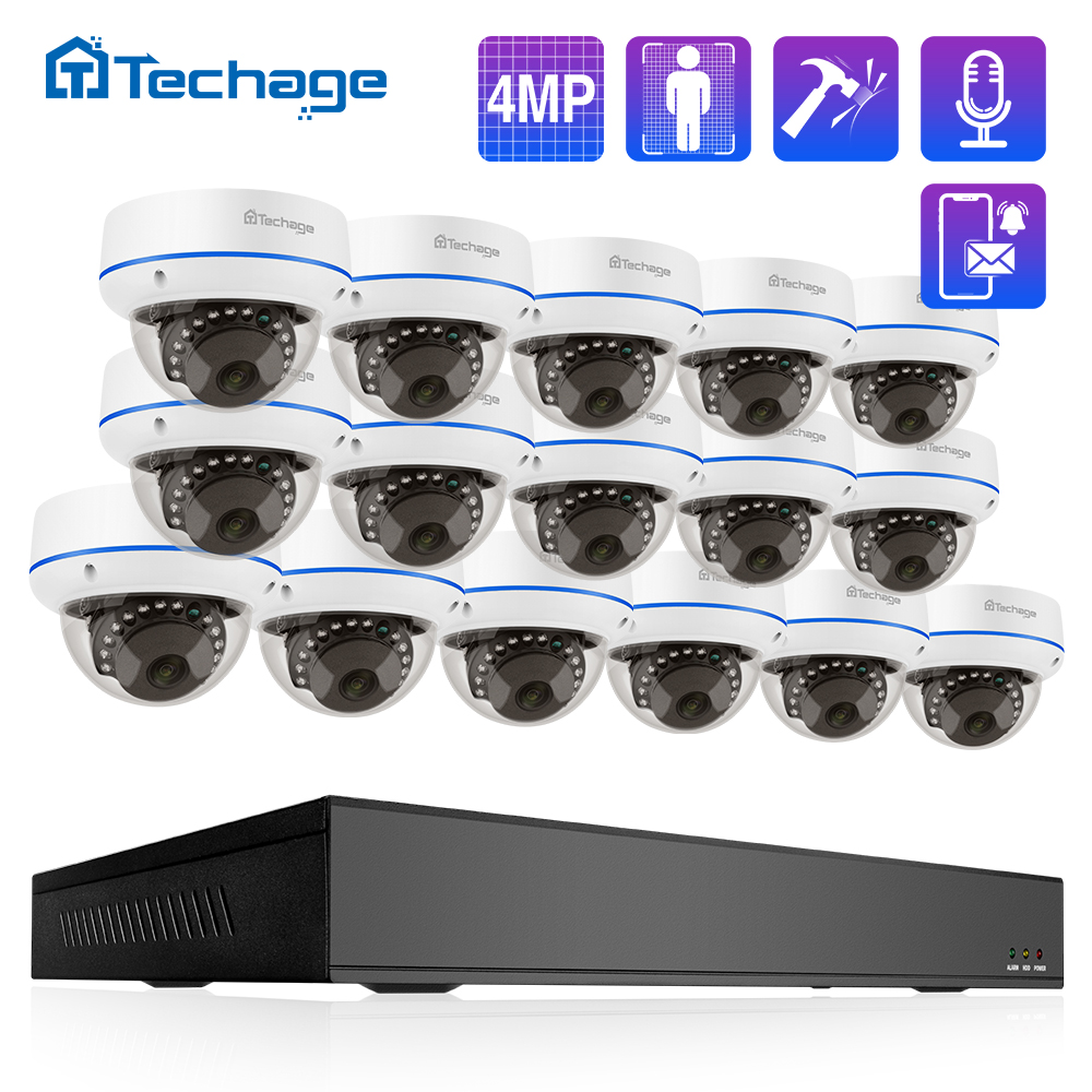 Techage HD 4MP 16CH POE Survei - đánh giá và giá Home Security Camera System