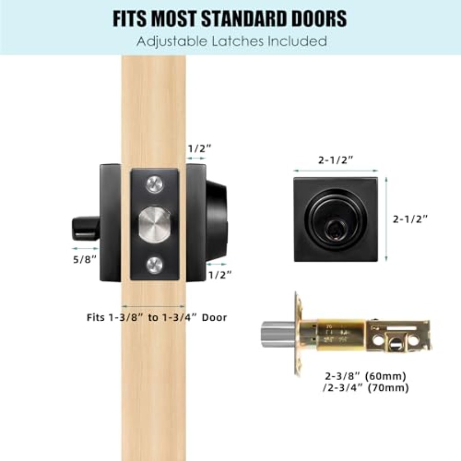 Matte Black Square Single Cyli - đánh giá và giá Home Security Locks For Doors