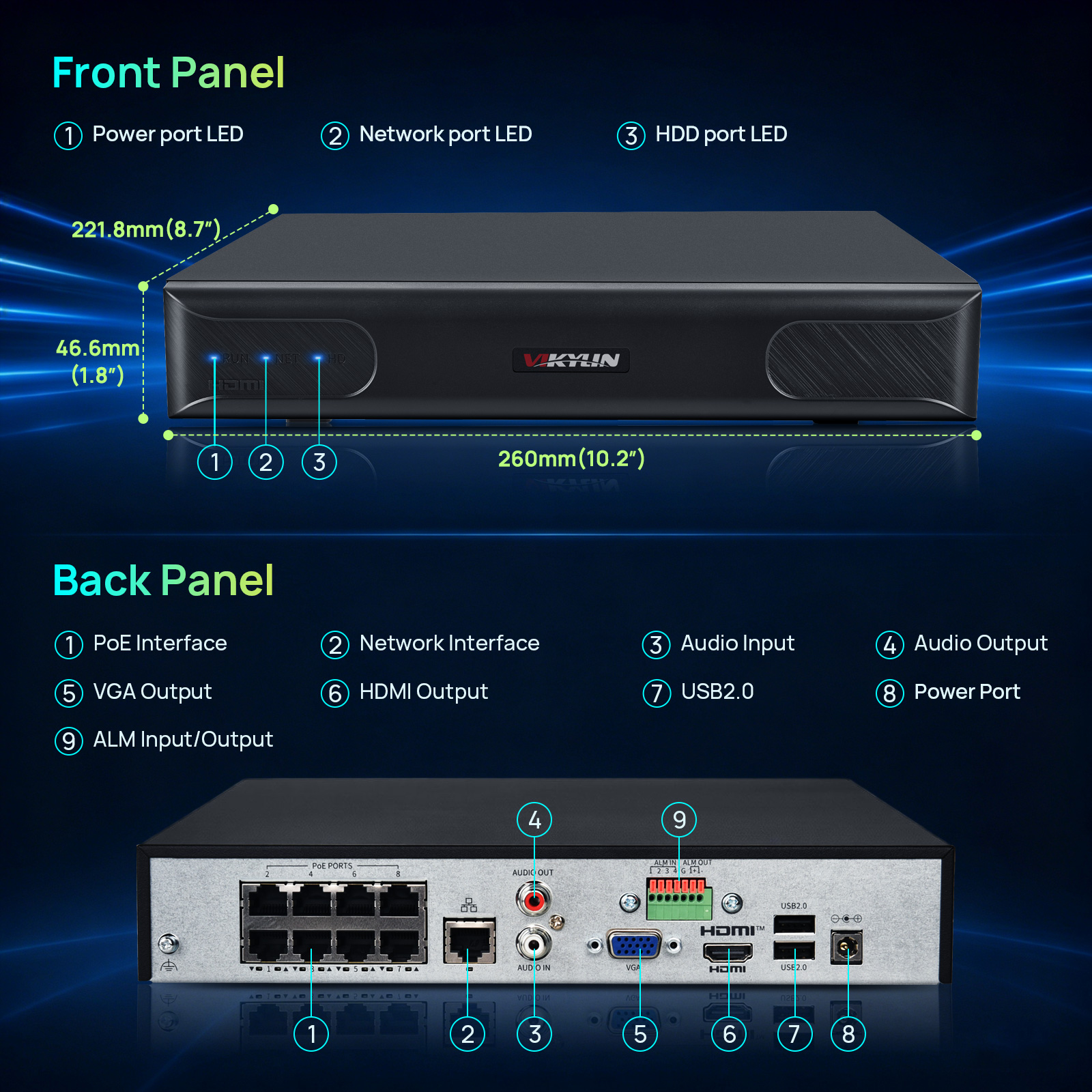 Vikylin 4K NVR UP to 12MP 8CH  - đánh giá và giá Home Security Camera System