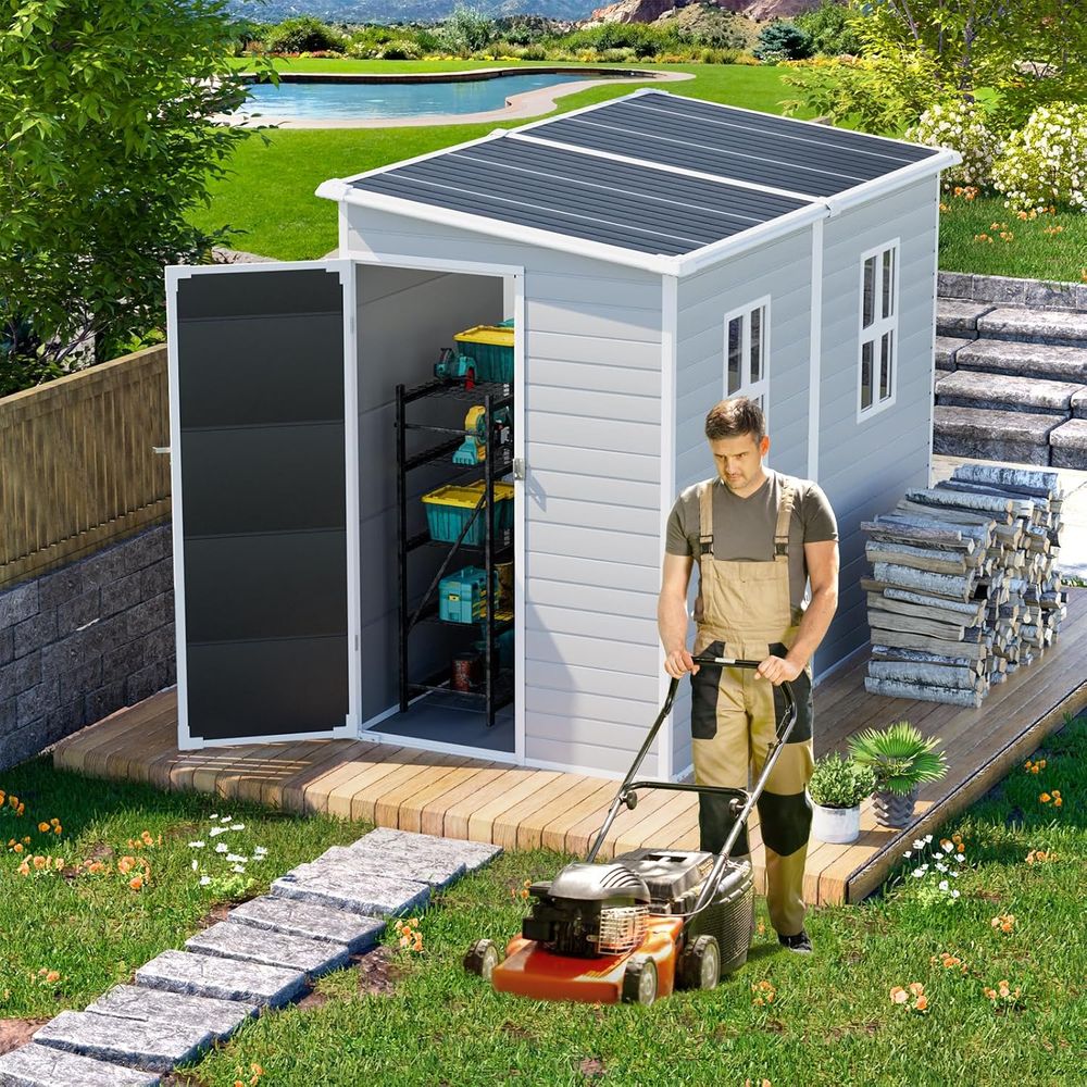 Gray 8x4x6 ft. Plastic Storage - đánh giá và giá Door Reinforcer Kit