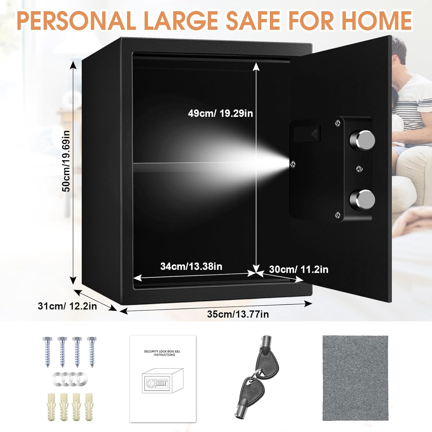3.3 Cubic Feet Large Safes for - đánh giá và giá Home Security Safe