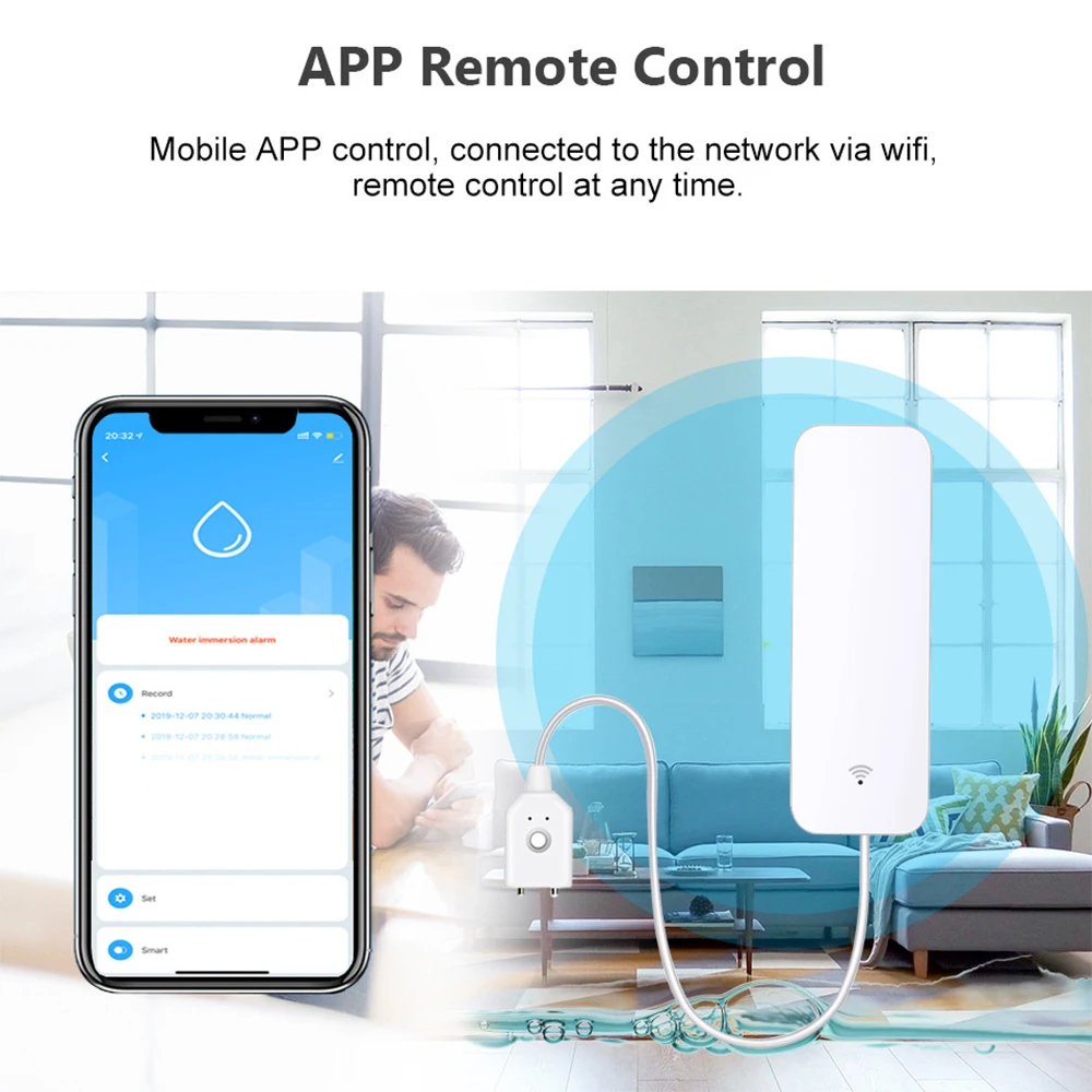 Tuya WiFi Zigbee Water Sensor  - đánh giá và giá Home Security Technology