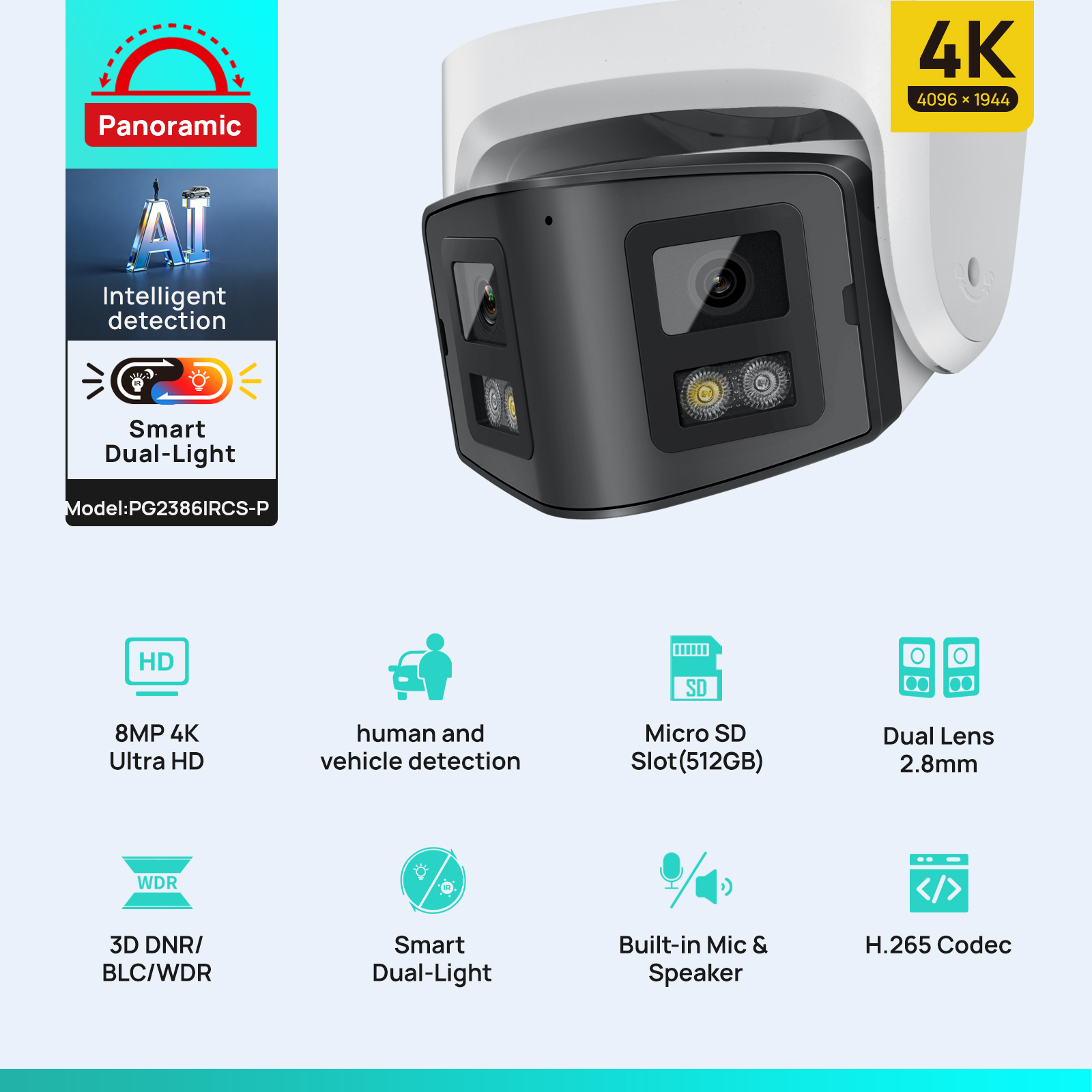 Vikylin 8MP Panoramic Smart Du - đánh giá và giá Home Security System Hikvision