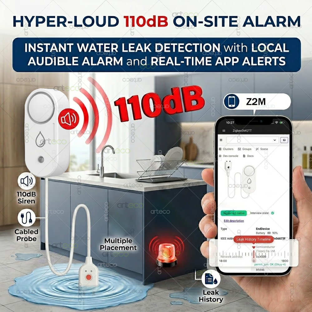 Zigbee Water Leak Detector Sma - đánh giá và giá Home Security Technology