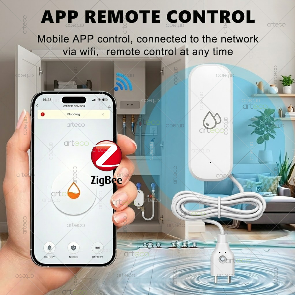 Zigbee Water Leak Detector Sma - đánh giá và giá Home Security Technology