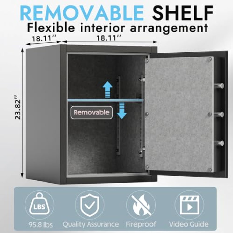 Biometric Fireproof Safe Box f - đánh giá và giá Home Security Safe