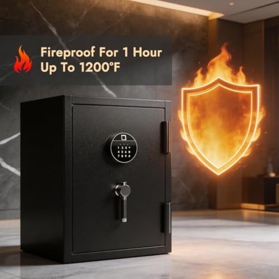 Biometric Fireproof Safe Box f - đánh giá và giá Home Security Safe